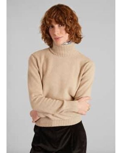 L'Exception Paris Recycled Cashmere Turtleneck Sweater M - Natural