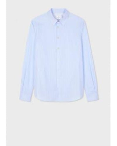Paul Smith Striped Lightweight Tailored Fit Shirt Col: 40 Light , L - Blue