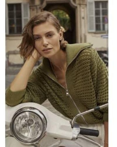 Varley Eloise Zip-through Knit Xs - Green