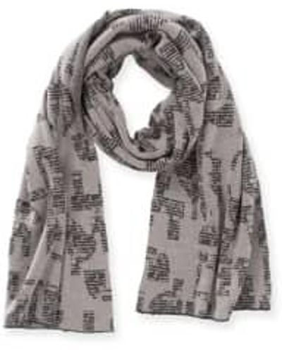 Yaya Paloma Dessin Knitted Jacquard Scarf With Abstract Print Onesize - Grey