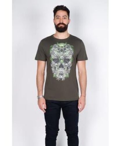 Antony Morato Skull Printed Slim Fit T Shirt - Gray