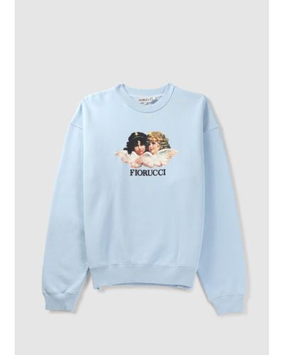 Fiorucci Pale Blue Vintage Angel Womens Sweatshirt