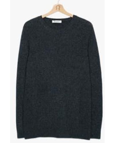 Rifò Carlo Recycled Cashmere Jumper In Navy Green Size M - Blue