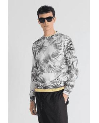 Antony Morato Cremefarbenes, einfarbiges honolulu-sweatshirt mit print - Grau