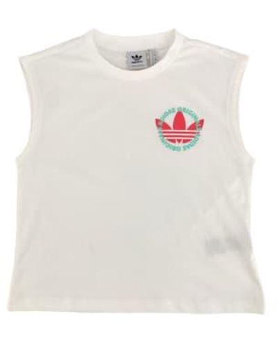 adidas T-shirt crop donna blanc
