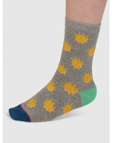 Thought Spw884 Oriane Weather Organic Cotton Socks In Mid Marle - Multicolore