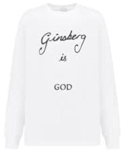 Bella Freud Ginsberg es dios camiseta manga larga - Blanco