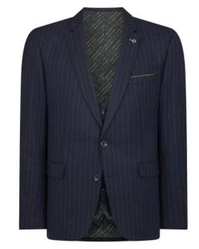 Remus Uomo Lucian Pinstripe Suit Jacket - Blu