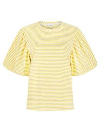 Anorak Camiseta nooki rhea top stripe white white - Amarillo