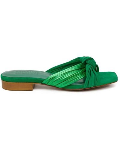 FABIENNE CHAPOT Green Metallic Momo Sandals