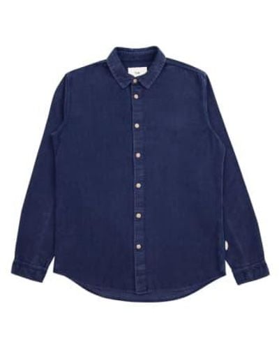 Folk Relaxed Babycord Shirt Washed Ink / Xl - Blue