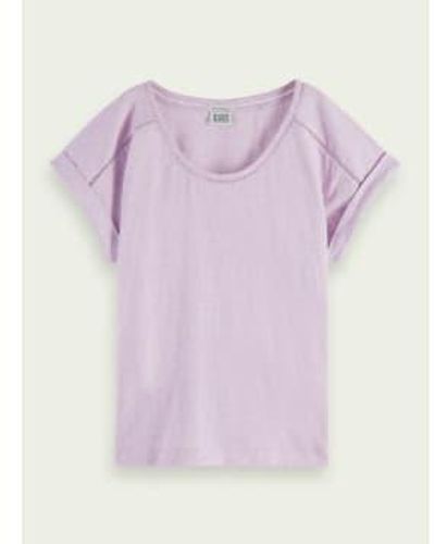 Scotch & Soda Camiseta manga corta cuello púrpura - Morado