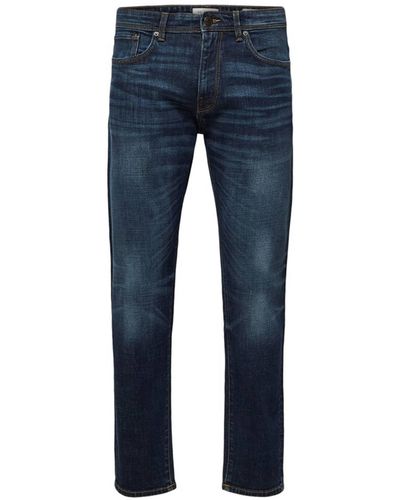 SELECTED Dark Slim Jeans - Blue