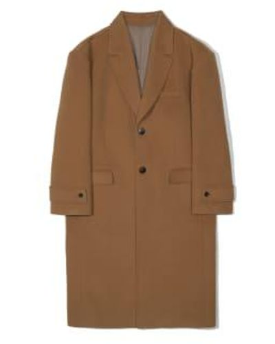 PARTIMENTO Oversized Single Button Coat In Camel Medium - Brown