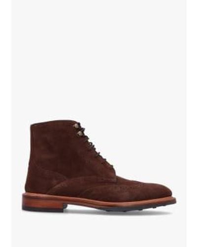 Oliver Sweeney Mens Blackwater Ankle Boot In Chocolate Suede - Marrone