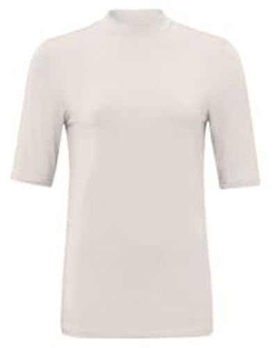 Yaya T-shirt With High Neck And Short Sleeves Off Sweat Xs - White