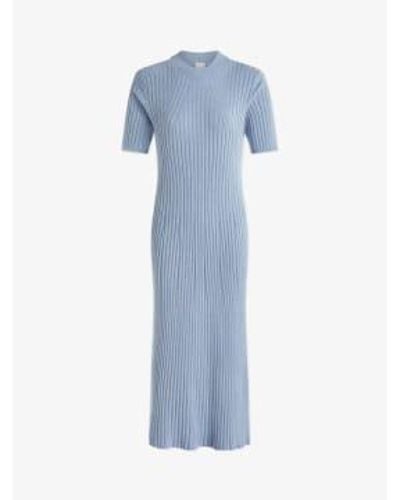 Varley Maeve Rib Knit Midi Dress Ashley Xs - Blue