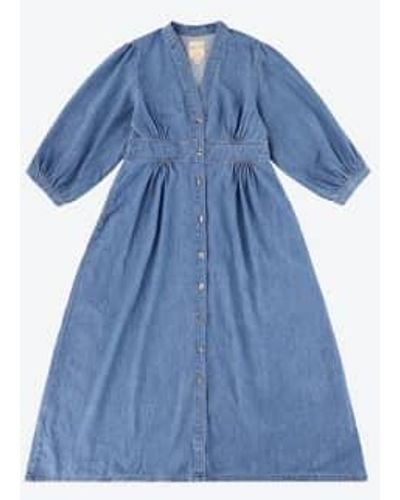 seventy + mochi Robe Audrey en vintage d'été - Bleu
