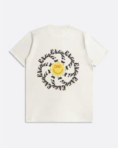 Far Afield Faxnfh007 t-shirt mit grafischem aufdruck "smiley dad energy" in weiß
