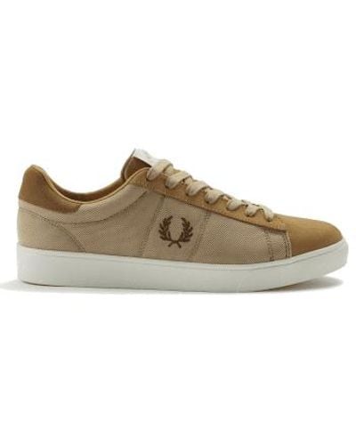 Fred Perry Authentique Spencer Mesh Nubuck Stone chau - Marron