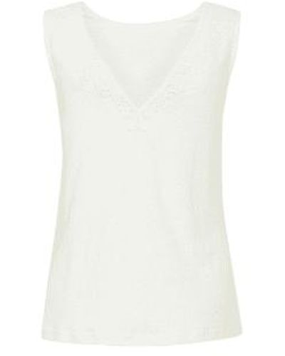 B.Young Pasadi Embroidered Tank Top M - White