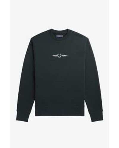 Fred Perry Embroired sweatshirt night - Verde