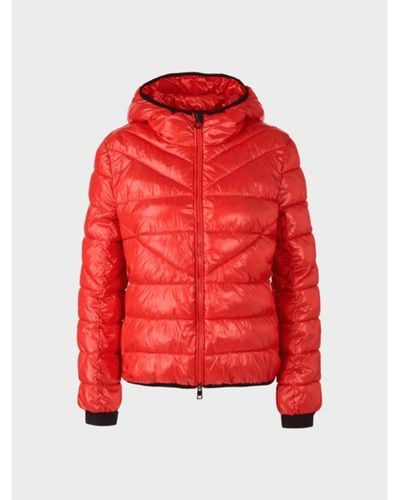 Marc Cain Campari Puffer Jacket With Hood - Red