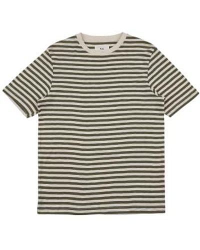 Folk Classic Stripe T-shirt / Ecru - Black