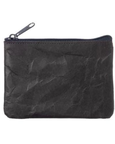 Siwa Wide Coin Case Made Of Japanese Naoron Paper - Nero