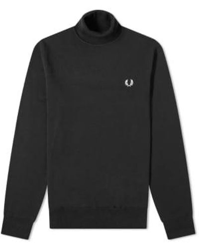 Fred Perry Roll Neck Sweater Black