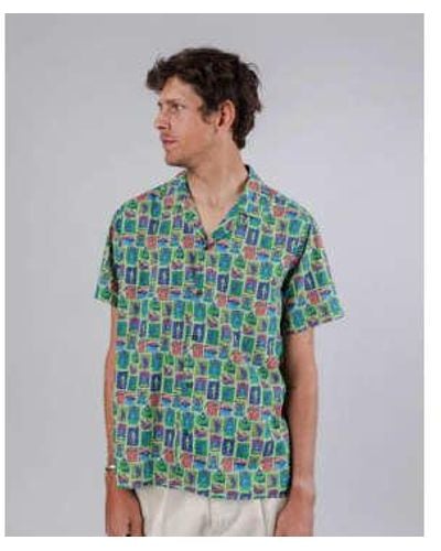 Brava Fabrics Mâchoires chemise aloha vert - Bleu