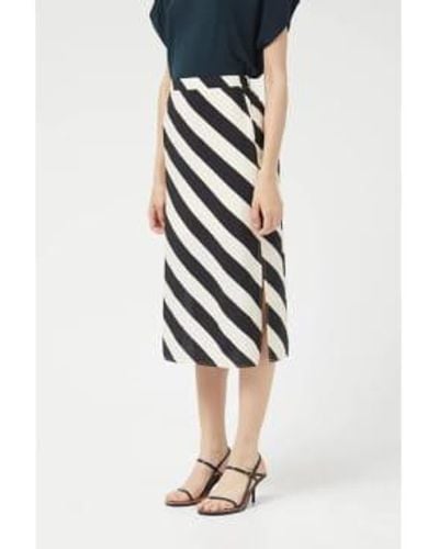 Compañía Fantástica Diagonal Stripe Skirt - Nero