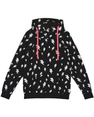 Scamp & Dude Scamp And Dude Adult With White Lightning Bolt Cowl Neck Hoodie - Nero