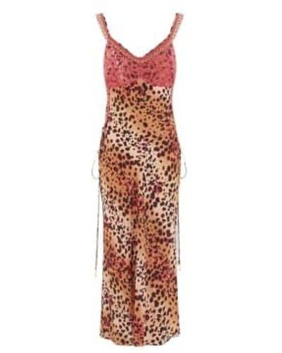 Hayley Menzies Lace Silk Midi Slip Dress M - Multicolor