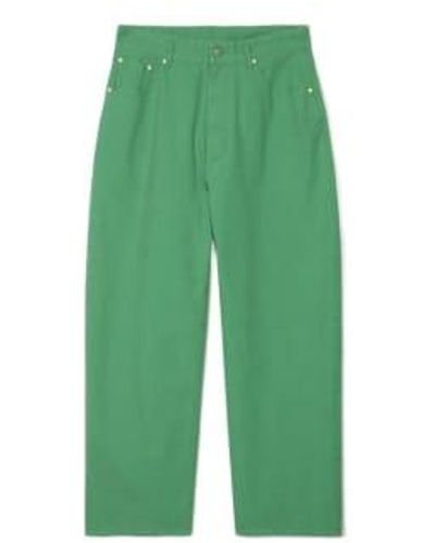 PARTIMENTO Stone Washing Chino Trousers In - Green