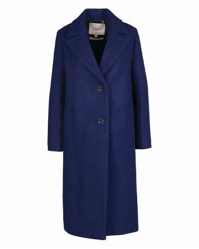 Barbour Navy Wool Angelina Coat - Blue