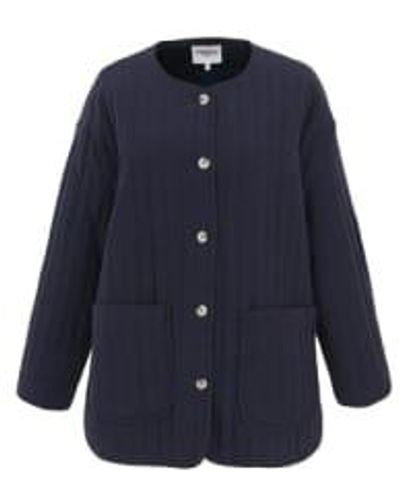 FRNCH Quilted Anna Jacket Navy Xs - Blue