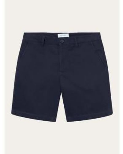 Knowledge Cotton 1050010 Shorts sarga estirada 1001 Eclipse total - Azul