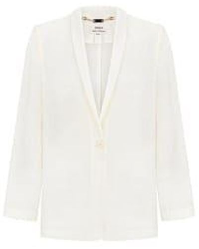 INNNA Ivory Blazer-shirt With A Mohair Weaving Large - White