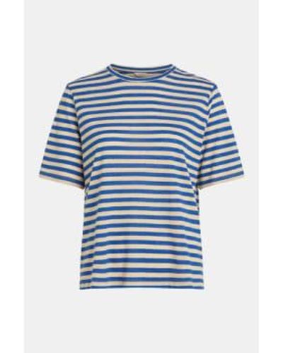 Penn&Ink N.Y Penn & Ink Yarn Dyed Stripe T Shirt L - Blue
