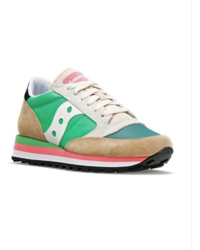 Saucony Green And White Mujer Jazz Triple Sand Shoes - Verde