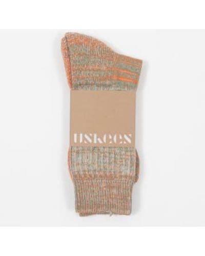 Uskees Organic Cotton Socks In & Orange 4.5 7.5 Uk - Natural