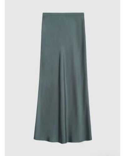 Anine Bing Bar Silk Skirt Xs / Dark Sage - Green