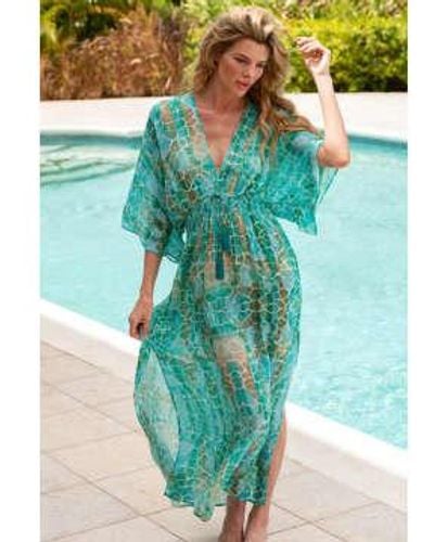 Sophia Alexia Pebbles Capri Kimono Dress Small/medium - Green