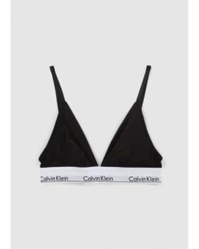 Calvin Klein Womens Underwear Modern Cotton Unlined Triangle In - Nero