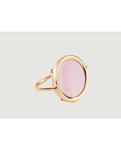 Ginette NY Gold Mother Of Pearl Disc Ring 1 - Rosa