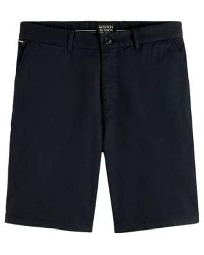 Scotch & Soda Swear Stuart Garment Dye Chino Shorts - Blue