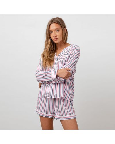 Rails Kellen Candy Multi Stripe Pyjamas - Purple