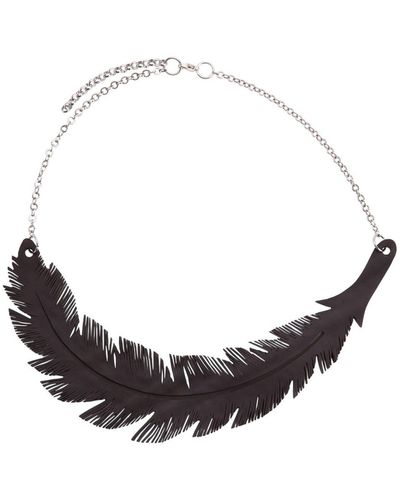PAGURO Recycled Rubber Angel Feather Necklace 1 - Metallizzato