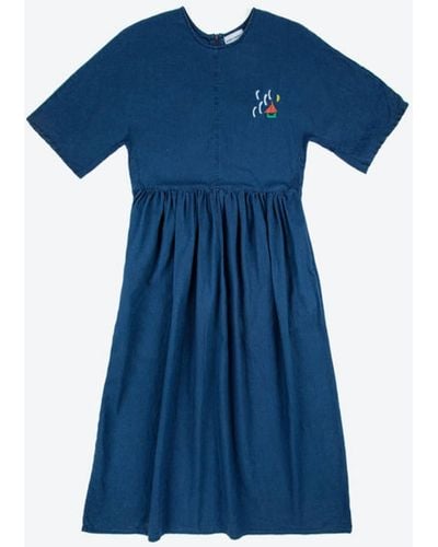 Bobo Choses Nautical Print Indigo Dress - Blue